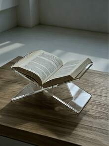 1pc Transparent Acrylic X-Shaped Reading Book Stand, Ins Style Desktop Book Holder, High-Aesthetic Book Display Rack, High-Transparency Thickened Desktop Display Stand, Minimalist Home Office Reading Support Rack, Suitable For Recipe Books, Art Books, Albums, Study Room And Home Office - Transparent - View 12