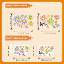 2 piezas Pegatinas de pared con flores y mariposas de colores, calcomanías florales de color macaron, material de PVC removible adecuado para la habitación de niñas, dormitorio, decoración de pared de la sala de estar - Ver 6