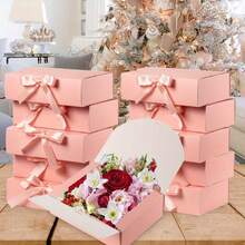 6pcs Set Giftboxes With Lids & Ribbons, 12.2 * 9.84 * 3.15 Inch Birthday Gift Boxes, Bridesmaids Proposal Boxes, Foldable Kraft Paper Gift Boxes For Engagement & Wedding - Gift Box - View 5