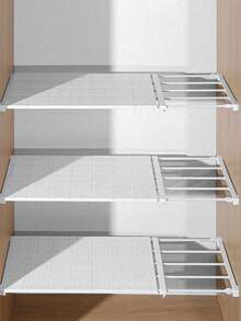 Adjustable Storage Rack - Expandable Storage Shelf, Drill-Free Floating Shelf, Home Storage Accessory, Closet Storage, Suitable For Closet, Bathroom And Kitchen, No Drilling Required, Easy Installation, Includes Adhesive Backing, Multi-Functional Partition System (Product May Have Slight Differences Due To Batch Issues, We Hope For Your Understanding) - Multicolor - View 6