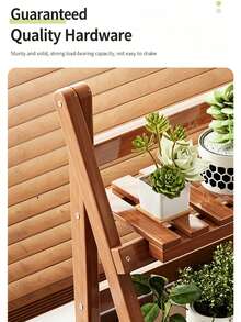 1pc Bamboo Foldable Wall-Mounted Storage Rack, Bamboo Collapsible Storage Shelf, Bedroom Storage, Kitchen Accessories, Kitchen Organizer, Wedding Dessert Display Stand - Brown - View 3