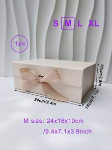 Hộp quà bằng bìa cứng dày, hình chữ nhật, có thể gập lại, nắp từ tính, kèm ruy băng, thích hợp làm quà cầu hôn, quà cưới, quà Giáng sinh, quà Halloween, quà sinh nhật. - Nhiều màu - Xem 31