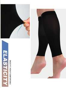 1 Pair Unisex Toe-Less Compression Socks, Suitable For Sports, Travel, Work, Fitness, Short Compression Socks For Autumn Use - Multicolor - View 4