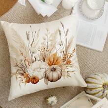 4pcs Autumn Pumpkin Pillow Cover Autumn Bohemian Thanksgiving Harvest Country Style Pillow Cover Thanksgiving Farmhouse Decor Sofa Single Side Without Pillow Core - Burnt Orange - View 7