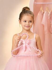Children's Pearl Hanger, Small Pearl Bow Hanger, Elegant Standard Hanger, Suitable For Children, Babies, Pet Dogs (White), Valentine's Day Heart - Pink - View 5