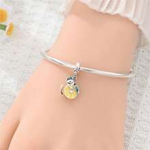 A Single Silver-Plated, Whimsical Fruit-Themed Charm Featuring Original Designs Of A Pineapple, Cherry, And Lemon. This Enamel Pendant Is Accented With Diamond-Like Elements And Can Be Worn On Either A Bracelet Or A Necklace. As A Handcrafted, Fresh, And Playful Accessory, It Exudes A Vibrant Energy, Making It Perfect For Both DIY Projects And Everyday Wear. - Multicolor - View 8