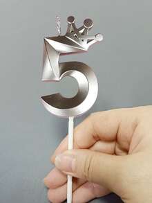 1件創意彩色皇冠數字生日蠟燭，彩色派對裝飾蠟燭 - 查看 46