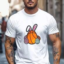 Printed T-Shirt For Men And Women - 白色 - 查看 1