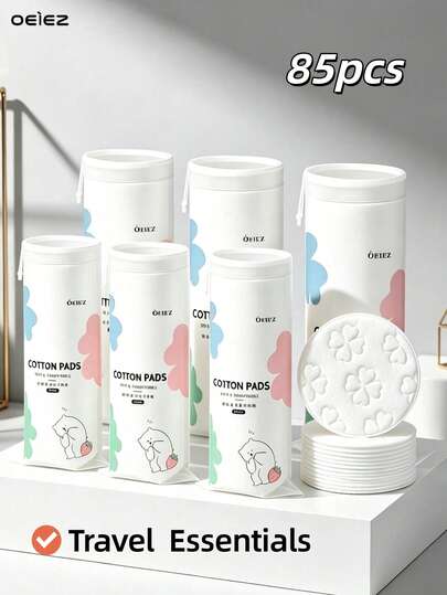 OEIEZ Miếng bông tẩy trang mặt tròn, không gây dị ứng, vật dụng du lịch thiết yếu, 100% bông tẩy trang mềm không xơ, miếng tẩy tế bào chết làm sạch da mặt