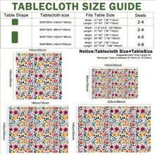 1pc Rectangular Polyester Tablecloth, Floral Pattern, Single-Sided Printing, Suitable For Tabletop, Washable And Reusable, Applicable For Indoor, Outdoor, Patio, Wedding, Party, Dining, Craft Exhibition, Banquet Decoration - Multicolor - View 3