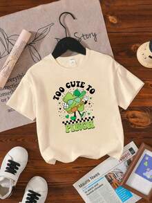Too Cute To Pinch Kids Printed T-Shirt - Apricot - View 6