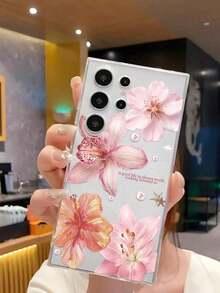 1 Piece Soft Phone Case With White Lily Flower And Butterfly, Compatible With Huawei Honor, , Galaxy A04e/12/A13/A14/A34/A50/A52/A53/A54/S21/S22/S23/S24/S25/S25Ultra, 6A/7A/8A, 12T/13T, International Version, Not Domestic Version, Spring Gift - 透明 2 - 查看 4