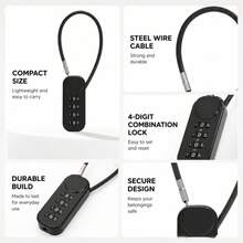1pc Bicycle Anti-Theft Password Lock, Multifunctional Padlock - Keyless Design, Unisex, Suitable For Helmet, Backpack, Suitcase, Gym Locker, Essential For Travel & Camping - Multicolor - View 7