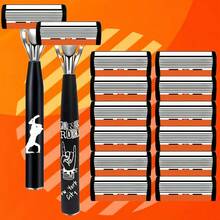2026 Men And Women Shaving Razor With 6-Layer Precision Blades & Lubricating Strip - Contour-Fitting Facial Shaver For Beards, Mustaches, Chin Hair - For Smooth, Comfortable Shave - Ideal For Light Beige & For Grooming Routine - Multicolor - View 14