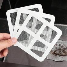 10-Pack Disposable Bathroom Drain Hair Filter, Adhesive Mesh Sink Filter, Bathroom Drain Hair And Debris Filter Sticker - White - View 10