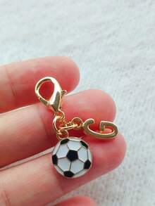 Exquisite Football Pendant Gold A-Z Letter Keychain, Gold Letter Charm, Cute Key Ring Handbag Pendant, Bag Charm, Keychain Bag Accessory, Phone Case Wallet Car Key Accessory - Multicolor - View 25
