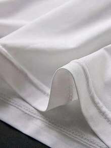 Short-Sleeved Top With Letter Print, Women's Casual Shirt With Round Neck, Short-Sleeved T-Shirt, Women's Clothing - 白色 - 查看 3