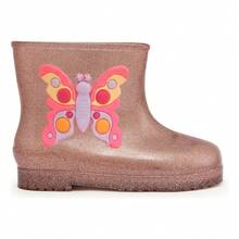 Girls' Mid-Calf Butterfly Rain Boots - Bronce - Ver 3
