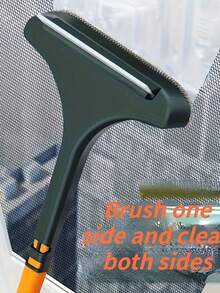 1pc 2 In 1 Cleaning Brush, Screen Window Duster, For Home - Yellow - View 12