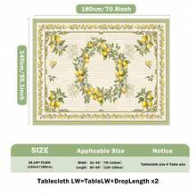 1 khăn trải bàn hình chữ nhật bằng polyester, họa tiết khung chanh Pháp cổ điển, in một mặt, thích hợp cho mặt bàn, có thể giặt và tái sử dụng, phù hợp cho trong nhà, ngoài trời, sân hiên, đám cưới, tiệc tùng, ăn uống, triển lãm thủ công, trang trí tiệc. - Nhiều màu - Xem 11