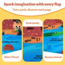 Who Is Who? Interactive Slide & Explore Series - Push And Pull Learning Fun, Forest Farm Ocean Prairie Themes, Early Exploration Gift Set - Interactive Slide Discovery - View 10