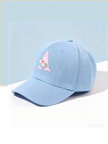 1pc Baby Flower & Letter Light Blue Baseball Cap, Cute Baby Sun Hat ...