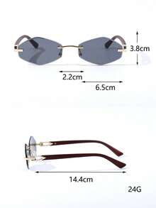Visivana 1 paire de lunettes de mode femme à verres géométriques sans monture avec bords personnalisés, style de rue glamour. Convient pour le défilé, la fête, le cadeau - Multicolore - Voir 10