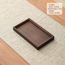 Walnut Matte Wooden Serving Tray, Multipurpose Food Platter For Cake Fruit Steak Pizza Snack Tea, Home & Cafe Dessert Display Tray - Coffee Brown - View 5