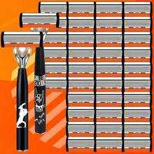 2026 Men And Women Shaving Razor With 6-Layer Precision Blades & Lubricating Strip - Contour-Fitting Facial Shaver For Beards, Mustaches, Chin Hair - For Smooth, Comfortable Shave - Ideal For Light Beige & For Grooming Routine - Multicolor - View 2
