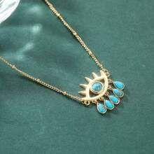 Classic Turkish Evil Eye Pendant Necklace For Women Men Vintage Lucky Blue Eyes Tassel Neck Chain Choker Jewelry - Colorful - View 8
