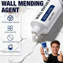 Efficient Drywall Repair Kit With Scraper, Quick-Drying Wall Mending Agent, Multi-Functional Patch Paste For Filling Holes And Cracks, Easy Drywall Repair For Nail Holes And Wall Damage (1 PCS) - 250g/1 Set - View 6