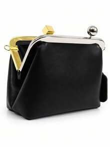 Pochette piccola con clip in metallo, tracolla regolabile, dimensioni compatte per l'uso quotidiano. - nero - Visualizzare 7