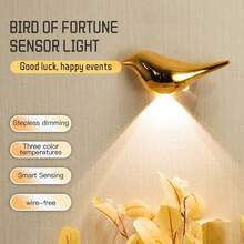 Modern LED Magnetic Sensor Wall Light, Wireless LED Motion Sensor Wall Lamp, Dimmable Wall Mounted Decorative Light, Wireless Sensor Night Light, LED Wireless Bedroom Bedside Lamp, For Corridor, Bathroom, Bedroom, Kitchen, Cabinet, Stairs, Entrance, Table, Wardrobe, Home Decor, Living Room Decor - Multicolor - View 3