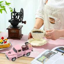 1pc Vintage Mini Metal Pickup Truck Decor For Coffee Bar, Includes Book Accessory, Suitable For Coffee Station, Farmhouse Style Tiered Tray Tabletop Decor, Home Kitchen, Office, Cafe - Coffee Version - View 6