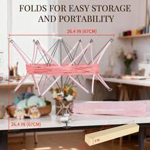 SPEENSUN Yarn, Adjustable Angle/Height Yarn Turn Loose Yarn Into Tidy Skeins, Easy To Install And Foldable, Perfectly Paired With Yarn Winder, With Storage Bag And Packaging Box - Pink Plastic - View 7