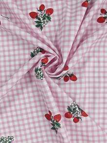 Camisa casual de manga larga con botones delanteros y bordado de frutas - Multicolor 5 - Ver 3
