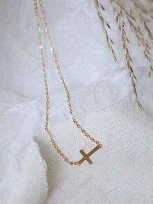 Nooxian Minimalist Chain Necklace - Yellow Gold 9 - View 4
