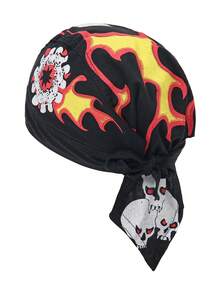 1pc Breathable Skull Bandana Headwear, Pirate Hat Liner For Men Motorcycle Riding - Multicolor - View 12