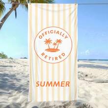 1pc Ultra Soft Coconut Tree Summer Pattern Beach Towel, Suitable For Beach, Pool Party, Vacation - Style5 - View 5