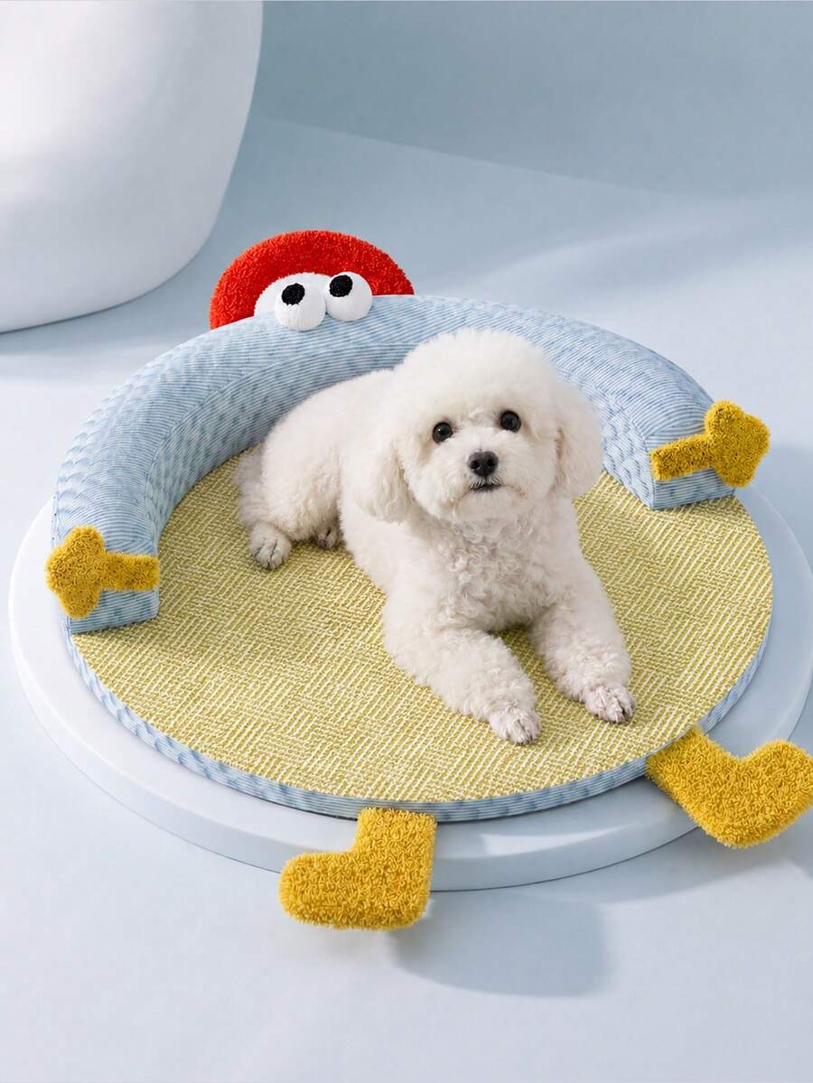 Four-Season Washable Pet Cooling Mat, Summer Rattan-Style Cat And Dog Bed Mat - Màu xanh nhạt - Xem 1