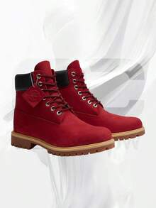 Timberland 6" Premium Waterproof Boot Dark Red Nubuck– Men's Lifestyle Sneakers – Shoes For Man -Vintage-Spring & Summer-Inspired Running Shoes, Shock-Absorbing Comfort, Gym To Streetwear Casual Wear-Mother's Day Gifts-Father's Day Gift-TB0A41MWEQ1 - 深紅色 - 查看 2