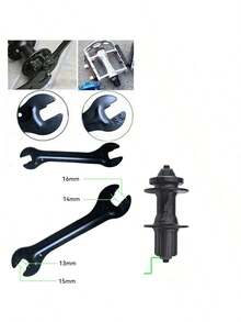 1pc Mountain Bike Repair Tool, Hub Axle Disassembly & Installation Wrench, Maintenance Tool, Cycling Accessories - Black - View 2