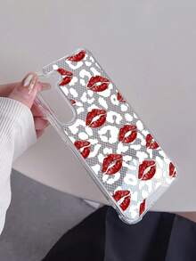 Funda de teléfono con patrón de labios rojos y espejo, resistente a caídas, compatible con iPhone y compatible con Samsung - Multicolor - Ver 6