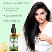 Aceite capilar de romero para el cuidado del cuero cabelludo: tratamiento fortalecedor para nutrir las raíces del cabello y reducir la rotura, añade brillo y suavidad - 1 - Ver 8