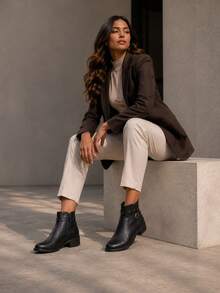 Dahazzi Women's Ankle Boot, Super Comfortable, Short Shaft, Low Heel, SCH11300, Black - màu đen - Xem 7