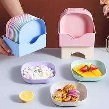 10pcs Household Dining Table Waste Plate, Slouchy Bone Dish Snack Plate, Creative Dining Table Waste Dish - Multicolor - View 3
