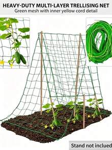 1pc Green Square Trellis Plant Climbing Net Support, Cucumber Luffa Climbing Frame, Chrysanthemum Anti-Wind Anti-Lodging Net - Climbing Plant Net - View 9
