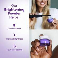 PurelyWHITE DELUXE Simply Purple Brightening Powder, Enamel No Sensitivity Toothpaste Whitening Powder, Conceals Stains From Coffee, Tea, Food, Wine And Tobacco, V34 Purple Toothpowder Teeth Cleaning Powder, Teeth Whitening Kit Deeply Moisturizes Hydrates Skin With Long Lasting Brightness, Enhanced Elasticity Vitality Boosting Formula For Radiant Smile - 藍色 - 查看 11