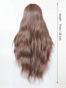 Tóc giả sóng nước 28 inch ombre nâu nhạt sang vàng tro rẽ ngôi giữa, uốn xoăn lỏng định hình sẵn, sợi tổng hợp chịu nhiệt, phong cách cá tính cho nữ, hợp streetwear, hip hop, lễ hội âm nhạc, mặc thường ngày và đi club - Hồng - Xem 5