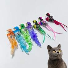 Random 1pc, Cat Toy Bird Toy Random Color, Artificial Feather Cat Toy, Bird Cat Rod Replacement Head, Cat Rod Toy, No Battery Required, Durable Replacement Head, Suitable For Indoor Cat Exercise Bird Cat Toy - View 7